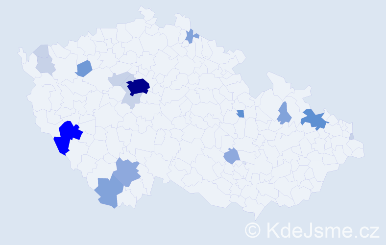 Příjmení: 'Herrman', počet výskytů 53 v celé ČR