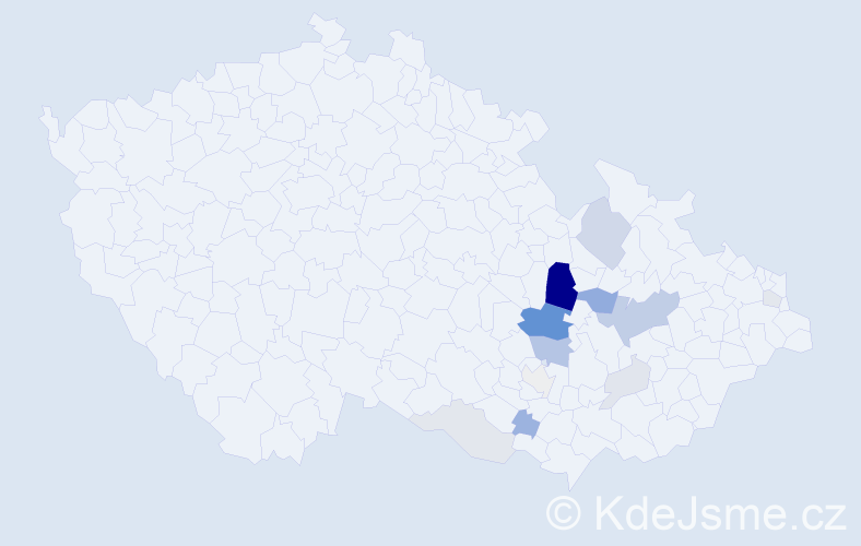 Příjmení: 'Rédová', počet výskytů 38 v celé ČR