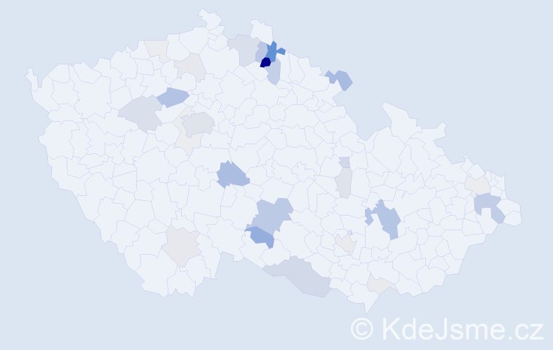 Příjmení: 'Kochánková', počet výskytů 99 v celé ČR