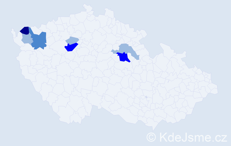 Příjmení: 'Rochelová', počet výskytů 16 v celé ČR