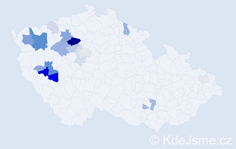 Příjmení: 'Čivišová', počet výskytů 54 v celé ČR