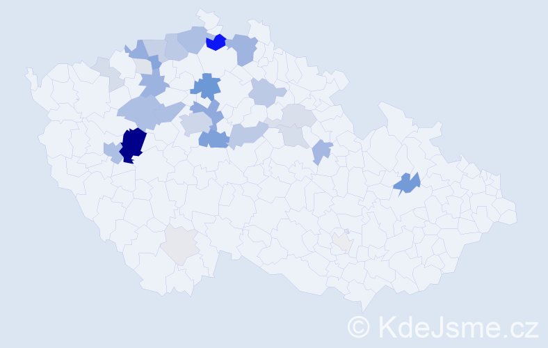 Příjmení: 'Krchov', počet výskytů 123 v celé ČR