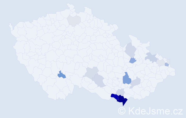 Příjmení: 'Frolich', počet výskytů 66 v celé ČR