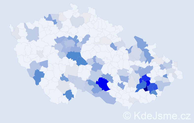 Příjmení: 'Bartíková', počet výskytů 394 v celé ČR