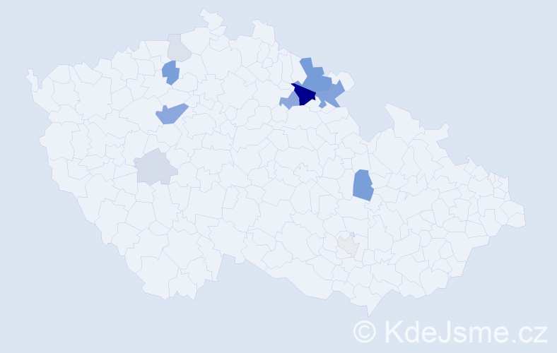 Příjmení: 'Rajsnerová', počet výskytů 29 v celé ČR