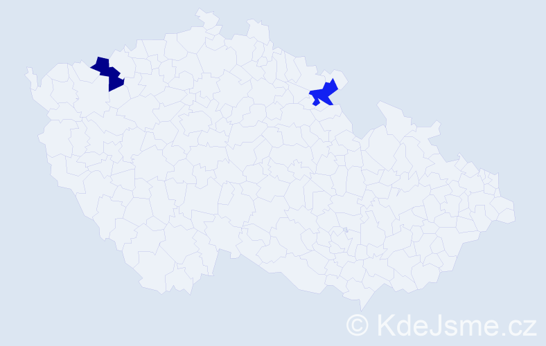 Příjmení: 'Čedrik', počet výskytů 2 v celé ČR