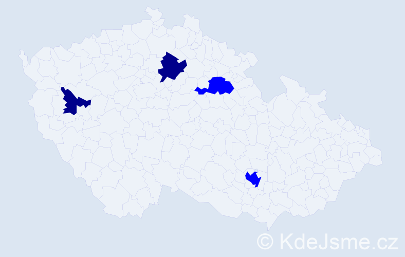 Příjmení: 'Dolinajová', počet výskytů 6 v celé ČR