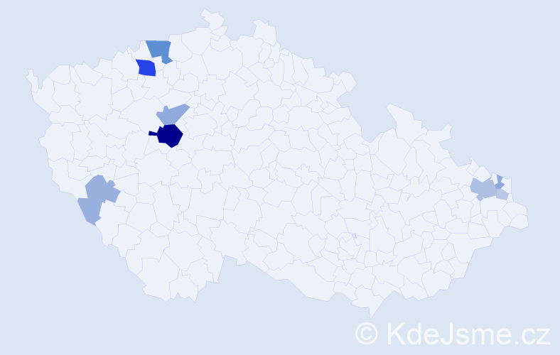 Příjmení: 'Hrebeň', počet výskytů 23 v celé ČR