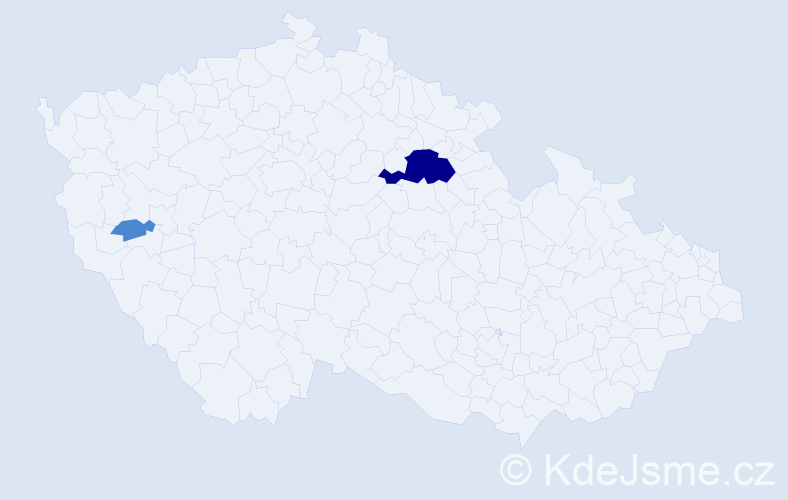 Příjmení: 'Tvardáková', počet výskytů 7 v celé ČR