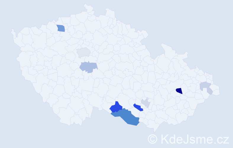 Příjmení: 'Hussová', počet výskytů 21 v celé ČR
