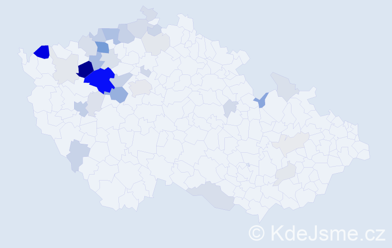 Příjmení: 'Zaspalová', počet výskytů 101 v celé ČR