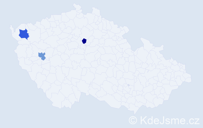 Příjmení: 'Bajerlová', počet výskytů 5 v celé ČR