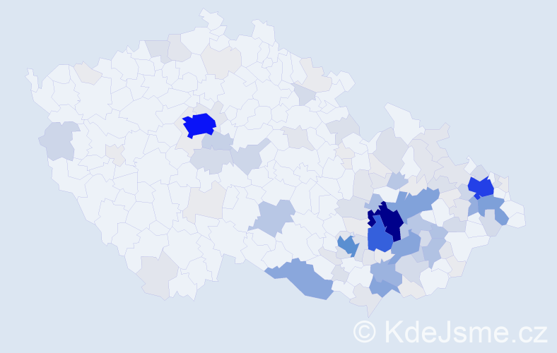 Příjmení: 'Rozehnal', počet výskytů 526 v celé ČR