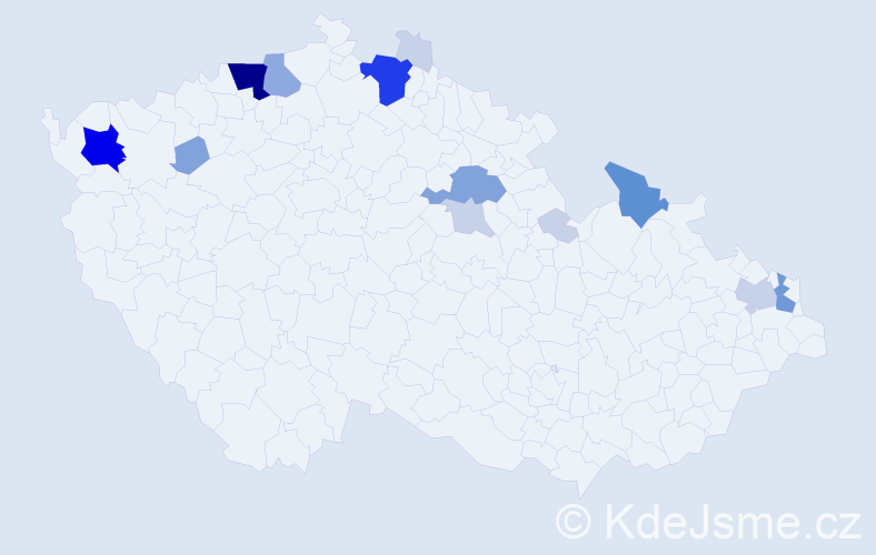 Příjmení: 'Kapura', počet výskytů 55 v celé ČR