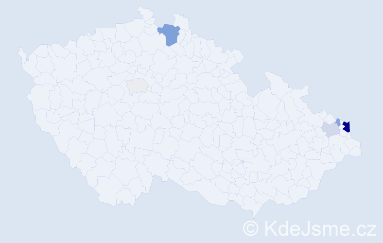 Příjmení: 'Korbas', počet výskytů 18 v celé ČR