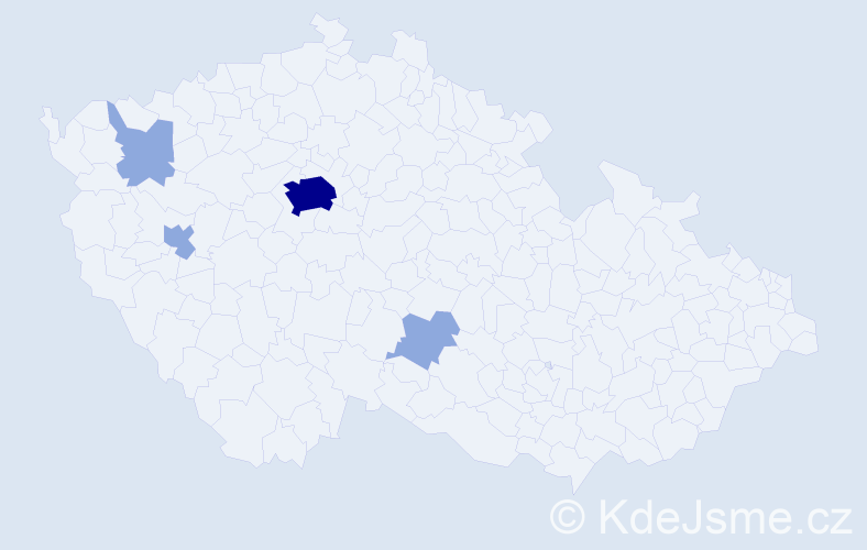 Příjmení: 'Bagdasaryan', počet výskytů 9 v celé ČR