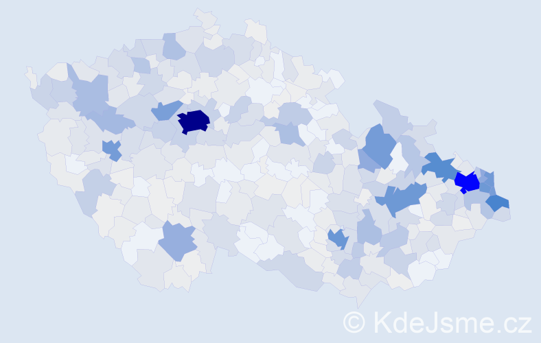 Příjmení: 'Franková', počet výskytů 2190 v celé ČR