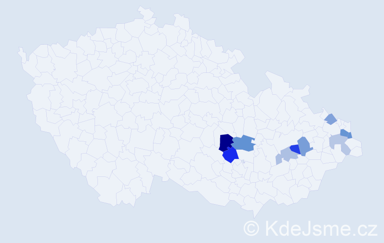 Příjmení: 'Drbušková', počet výskytů 15 v celé ČR