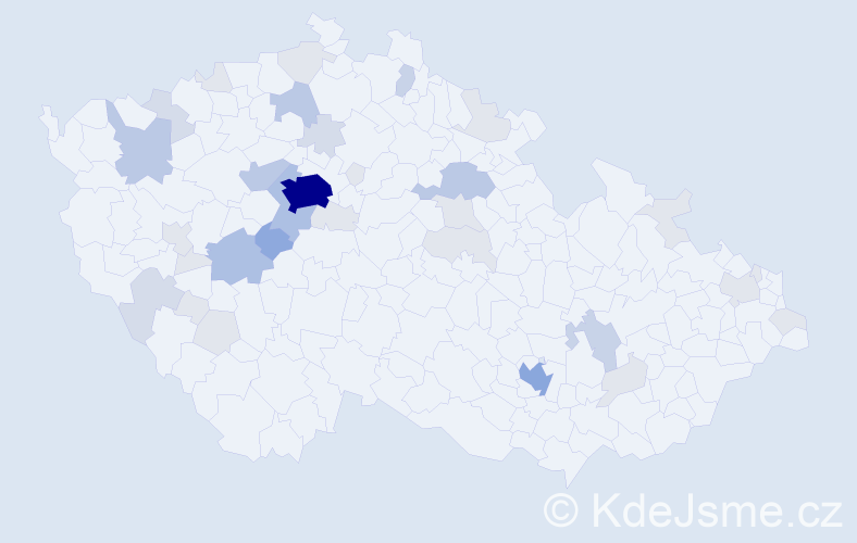 Příjmení: 'Karnet', počet výskytů 106 v celé ČR