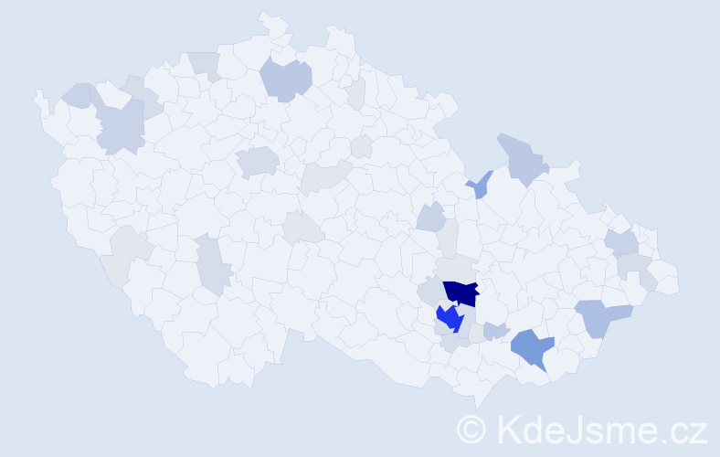 Příjmení: 'Čuma', počet výskytů 134 v celé ČR