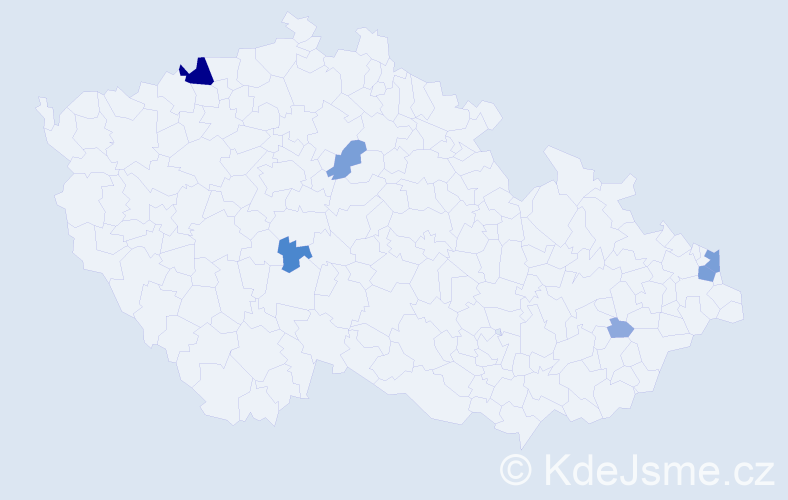 Příjmení: 'Bibeň', počet výskytů 17 v celé ČR
