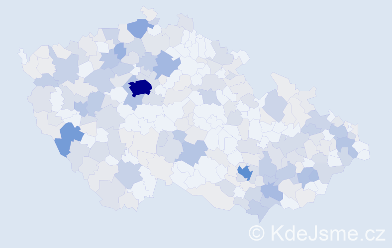 Příjmení: 'Kalivoda', počet výskytů 840 v celé ČR