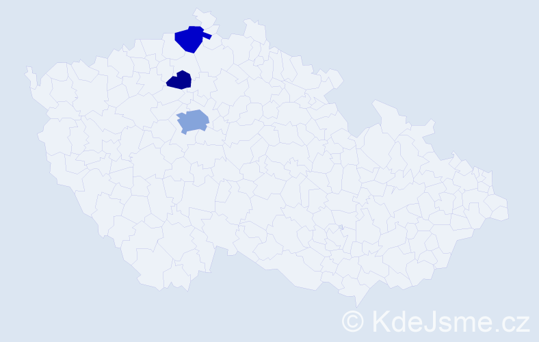 Příjmení: 'Egem', počet výskytů 8 v celé ČR