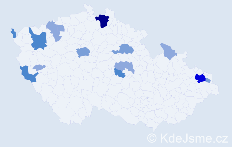 Příjmení: 'Látková', počet výskytů 37 v celé ČR