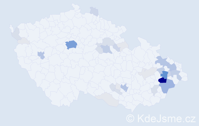 Příjmení: 'Bechná', počet výskytů 143 v celé ČR