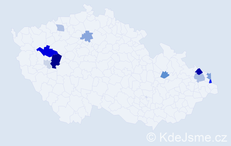 Příjmení: 'Stenzel', počet výskytů 22 v celé ČR