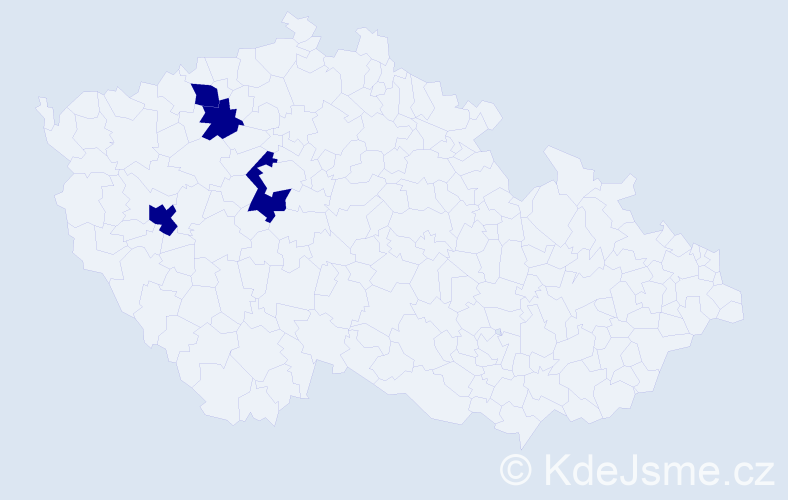 Příjmení: 'Gonev', počet výskytů 4 v celé ČR