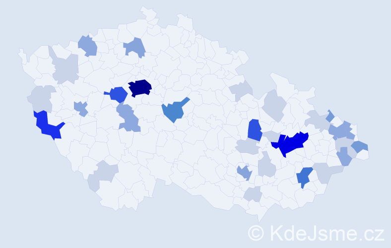 Příjmení: 'Šteffek', počet výskytů 106 v celé ČR