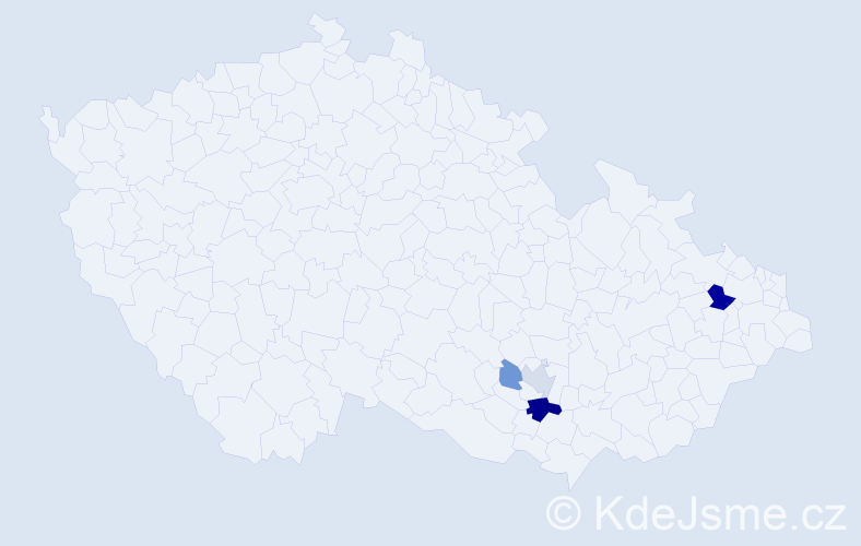 Příjmení: 'Návedlová', počet výskytů 18 v celé ČR