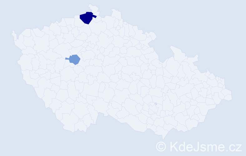 Příjmení: 'Trabalka', počet výskytů 5 v celé ČR