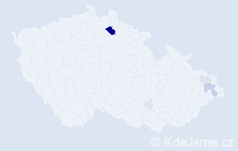 Příjmení: 'Kleszcz', počet výskytů 7 v celé ČR