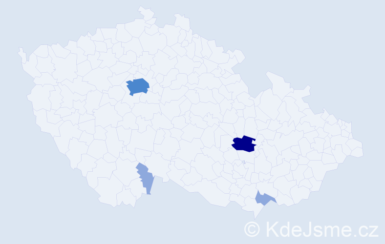 Příjmení: 'Ivkovičová', počet výskytů 9 v celé ČR