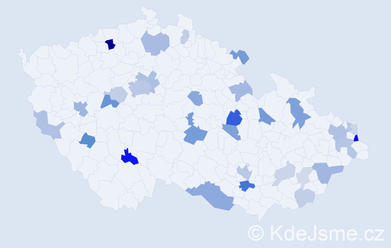 Příjmení: 'Líšková', počet výskytů 77 v celé ČR