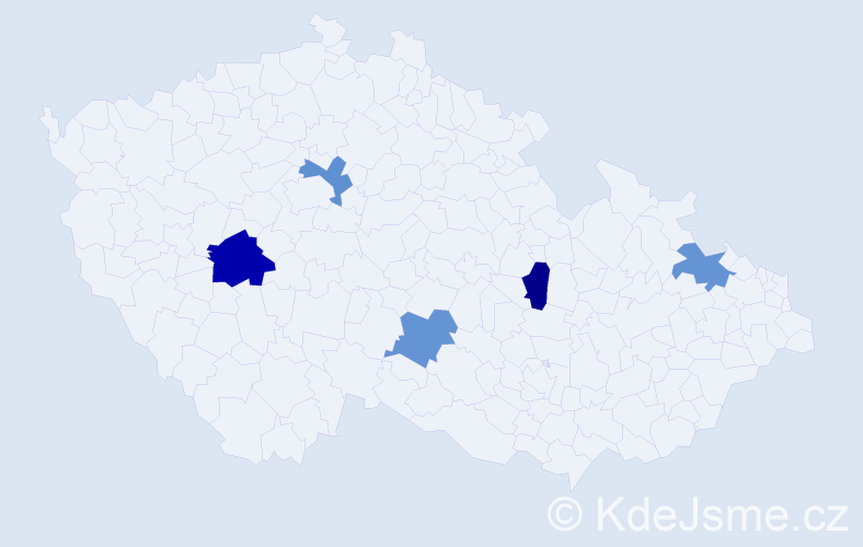 Příjmení: 'Pavlišák', počet výskytů 6 v celé ČR