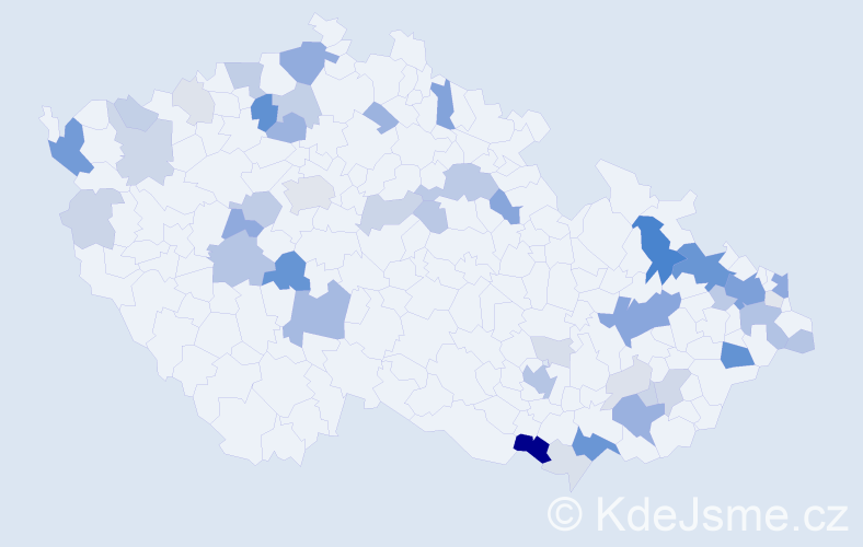 Příjmení: 'Staňo', počet výskytů 161 v celé ČR