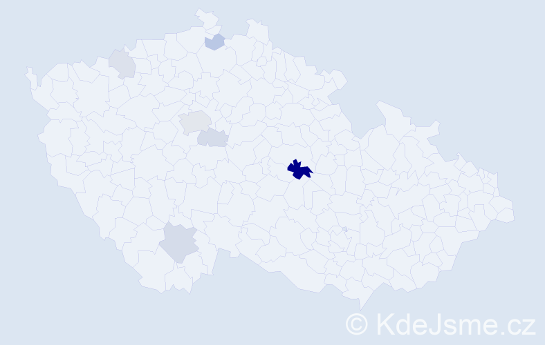 Příjmení: 'Kekula', počet výskytů 18 v celé ČR