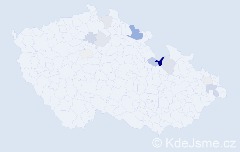 Příjmení: 'Pacanová', počet výskytů 17 v celé ČR