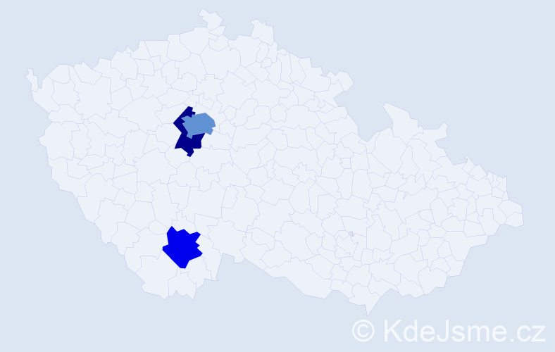 Příjmení: 'Gibián', počet výskytů 5 v celé ČR