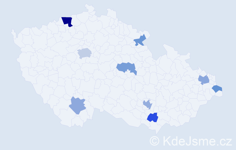 Příjmení: 'Balzarová', počet výskytů 16 v celé ČR