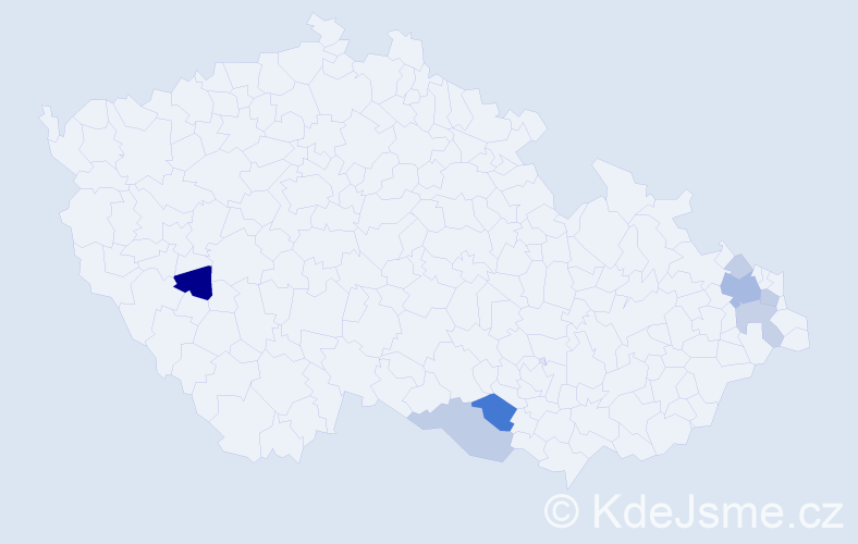 Příjmení: 'Leňko', počet výskytů 21 v celé ČR