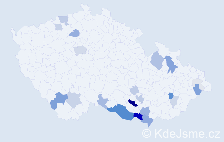 Příjmení: 'Wald', počet výskytů 83 v celé ČR