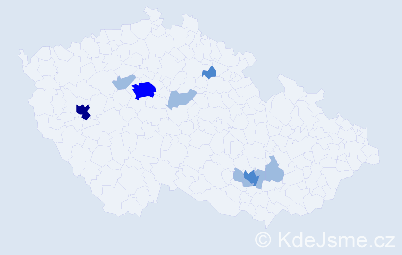 Příjmení: 'Maksymchuk', počet výskytů 16 v celé ČR