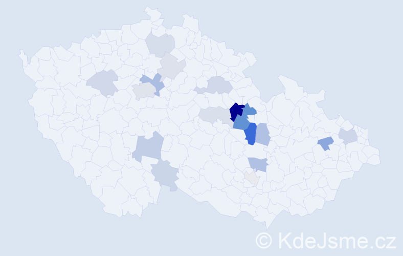 Příjmení: 'Vodstrčilová', počet výskytů 48 v celé ČR