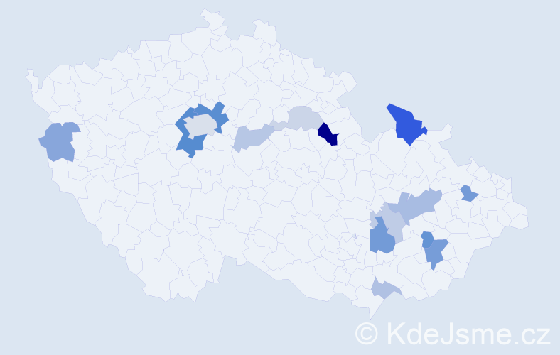 Příjmení: 'Cooper', počet výskytů 33 v celé ČR