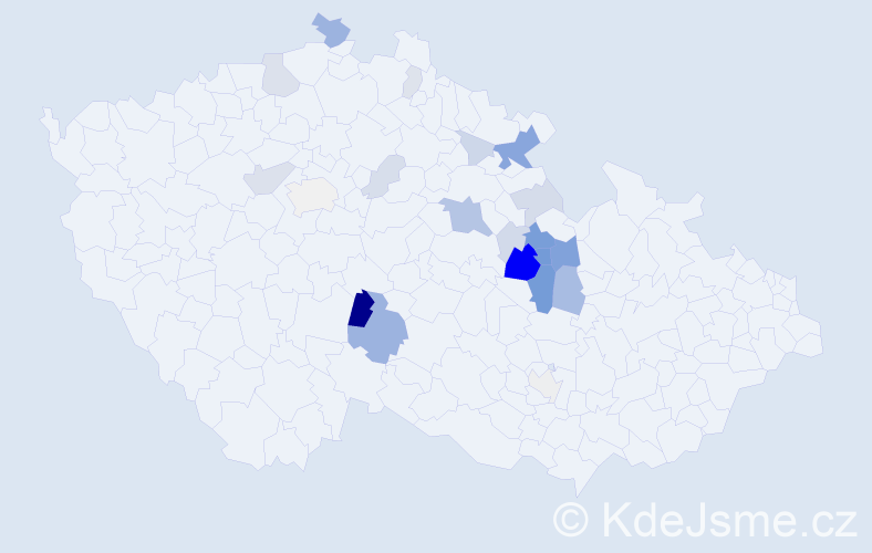 Příjmení: 'Dubišar', počet výskytů 64 v celé ČR
