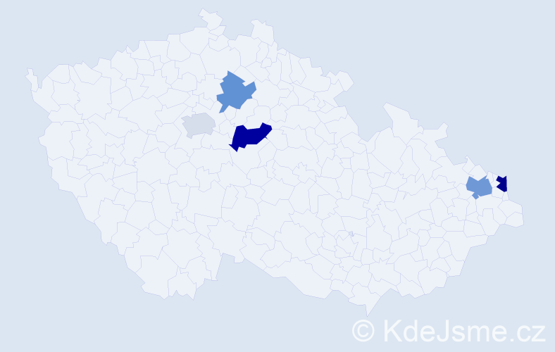 Příjmení: 'Wojewoda', počet výskytů 8 v celé ČR